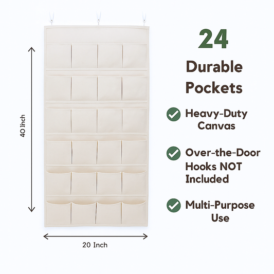DIY Empty Christmas Advent Calendar | Cotton Canvas Wall Hanging Storage With 24 Pockets