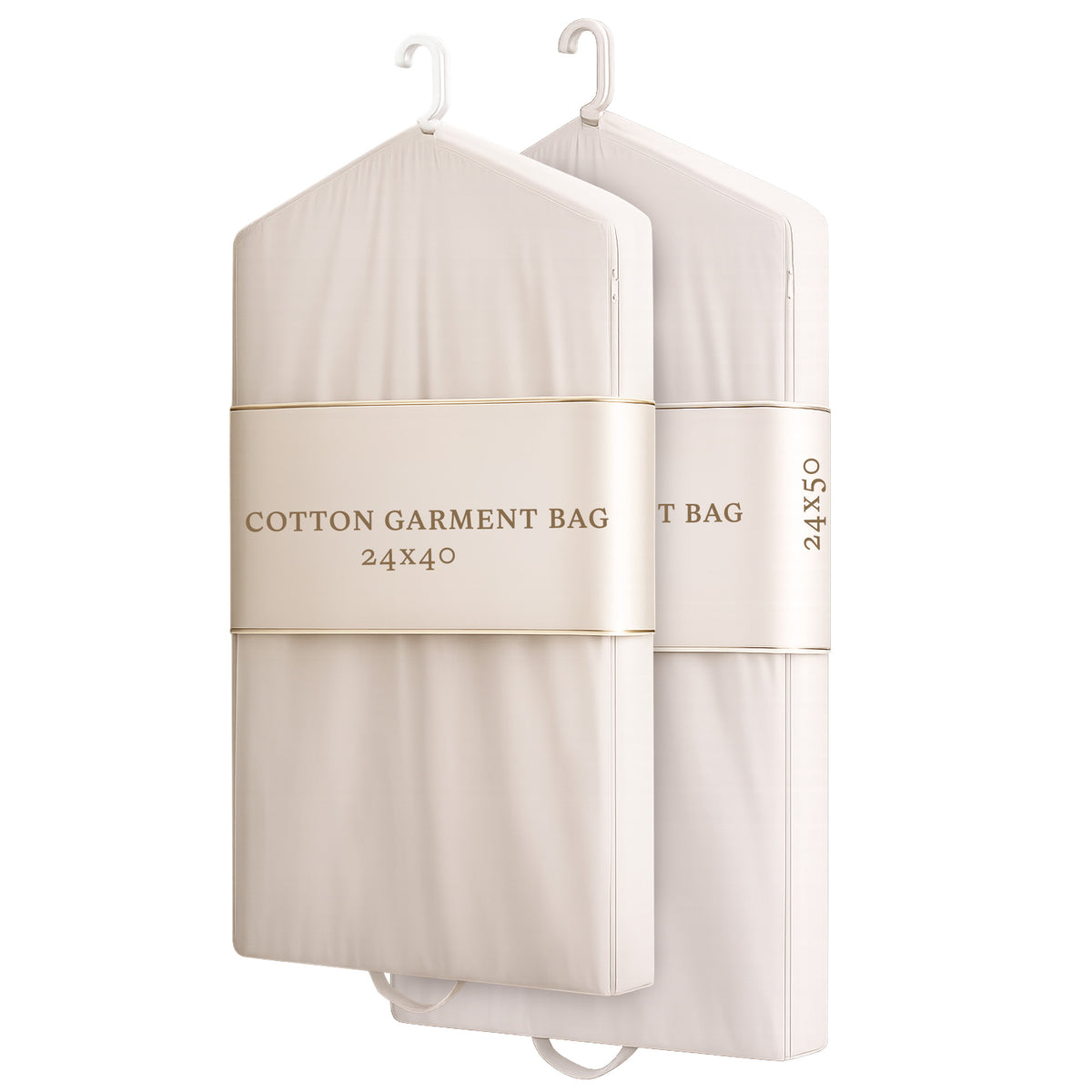 Forever Cotton's Luxury Unisex Canvas Garment Bag, for Suit and Coat Cover with 3-Inch Gusset, Breathable Clothing Storage Bag