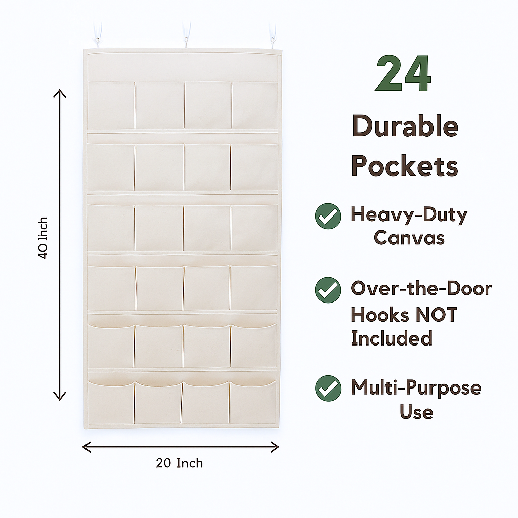 DIY Empty Christmas Advent Calendar | Cotton Canvas Wall Hanging Storage With 24 Pockets