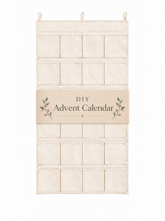 DIY Empty Christmas Advent Calendar | Cotton Canvas Wall Hanging Storage With 24 Pockets