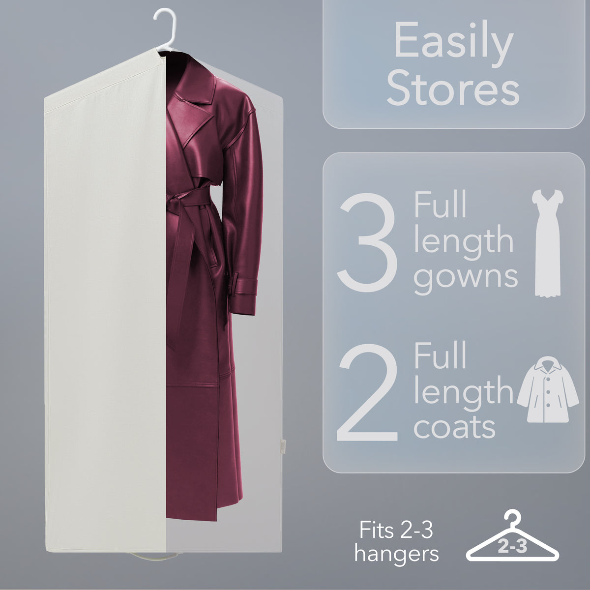 Forever Cotton's Luxury Unisex Canvas Garment Bag, for Suit and Coat Cover with 3-Inch Gusset, Breathable Clothing Storage Bag